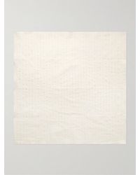 Miles Leon - Brazee Striped Tumbled Cotton And Linen-blend Bandana - Lyst