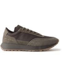 Common Projects - Track Technical Leather-trimmed Suede And Shell Sneakers - Lyst