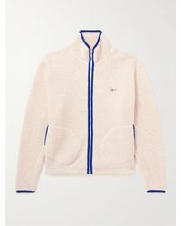 Drake's - Logo-Embroidered Wool-Blend Fleece Jacket - Lyst