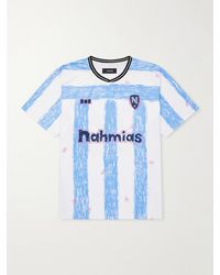 NAHMIAS - Scribble Logo-Print Striped Jersey T-Shirt - Lyst