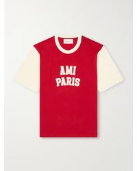 Ami Paris - Logo-Appliquéd Cotton-Jersey T-Shirt - Lyst