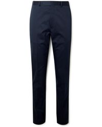Kingsman - Straight-leg Cotton-blend Twill Trousers - Lyst