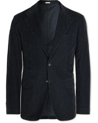 Massimo Alba Unstructured Cotton-corduroy Suit Jacket - Blue