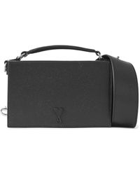 Ami Paris - Adc Full-grain Leather Messenger Bag - Lyst