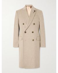 Lardini - Slim-fit Double-breasted Brushed Virgin Wool Coat - Lyst