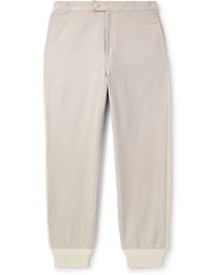 Visvim - Bertone Tapered Grosgrain-Striped Cotton-Twill Trousers - Lyst