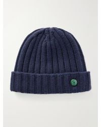 God's True Cashmere - Malachite-Embellished Ribbed Cashmere Beanie - Lyst