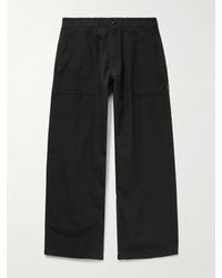 Neighborhood - Baker Wide-Leg Cotton And Linen-Blend Trousers - Lyst