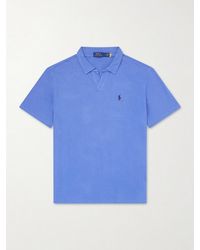 Polo Ralph Lauren - Open-collar Cotton And Linen-blend Polo Shirt - Lyst