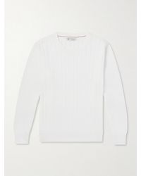 Brunello Cucinelli - Pullover aus Baumwolle in Rippstrick - Lyst