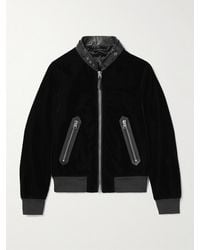 Tom Ford - Full-Grain Leather-Trimmed Velvet Bomber Jacket - Lyst