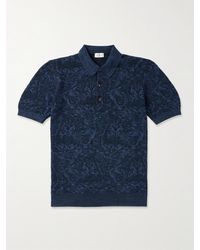 Etro - Schmal geschnittenes Polohemd aus Jacquard-Strick aus einer Baumwollmischung mit Paisley-Muster - Lyst