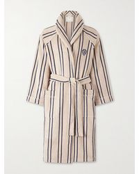 Brunello Cucinelli - Logo-appliquéd Striped Cotton-terry Robe - Lyst