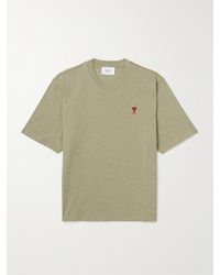 Ami Paris - T-Shirt aus Baumwoll-Jersey mit Logostickerei - Lyst