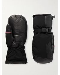 Moncler - Logo-Appliquéd Leather-Trimmed Ski Mittens - Lyst