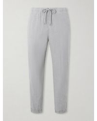 James Perse - Straight-Leg Linen-Blend Canvas Drawstring Trousers - Lyst