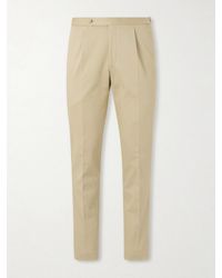 De Petrillo - Straight-Leg Cotton-Blend Twill Trousers - Lyst