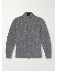 N.Peal Cashmere - Cable-Knit Cashmere Zip-Up Sweater - Lyst