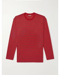AURALEE - Striped Wool-Jersey T-Shirt - Lyst
