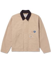 Carhartt - Og Arcan Corduroy-Trimmed Printed Organic Cotton-Canvas Chore Jacket - Lyst