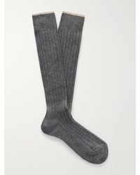 Brunello Cucinelli - Ribbed Cashmere Socks - Lyst