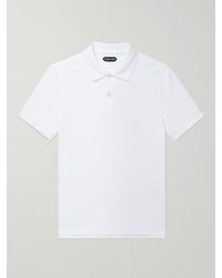 Tom Ford - Slim-fit Logo-embroidered Cotton-piqué Polo Shirt - Lyst