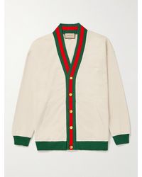 Gucci - Cotton Jersey Cardigan With Web - Lyst