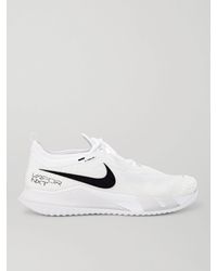Nike Nikecourt React Vapor Nxt Rubber-trimmed Flyweave Tennis Sneakers - White