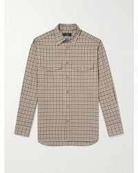 dunhill - Checked Brushed Cotton And Cashmere-blend Twill Shirt - Lyst