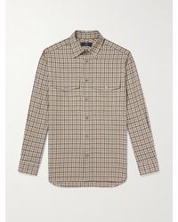 dunhill - Kariertes Hemd aus gebürstetem Twill aus einer Baumwoll-Kaschmirmischung - Lyst