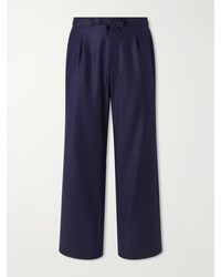 STÒFFA - Wide-Leg Drawstring Wool And Cashmere-Blend Flannel Trousers - Lyst
