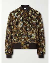 Dries Van Noten - Embellished Printed Velvet Bomber Jacket - Lyst