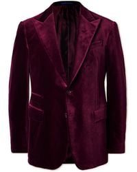 Ralph Lauren Purple Label - Cotton-velvet Tuxedo Jacket - Lyst