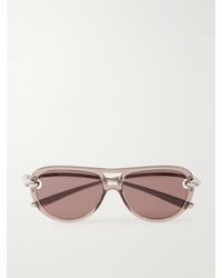Bottega Veneta - New Knot Aviator-Style-Tone Sunglasses - Lyst