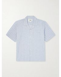 Corridor NYC - Convertible-Collar Striped Cotton And Linen-Blend Shirt - Lyst