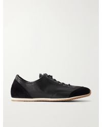 Lemaire - Gummy Grip Suede-Trimmed Leather Sneakers - Lyst