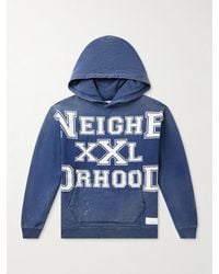 Neighborhood - Savage Hoodie aus Baumwoll-Jersey mit Logoprint in Distressed-Optik - Lyst