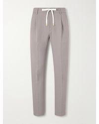 Eleventy - Straight-Leg Lyocell And Linen-Blend Trousers - Lyst