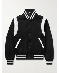 Golden Bear - The Hayes Leather-Panelled Wool-Blend Varsity Jacket - Lyst