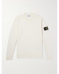 Stone Island - Logo-Appliquéd Virgin Wool Sweater - Lyst