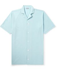 Incotex - Zanone Camp-collar Cotton-crepe Shirt - Lyst