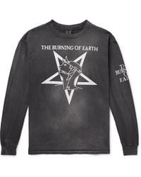 SAINT Mxxxxxx - Burning Of Earth Distressed Printed Cotton-jersey T-shirt - Lyst
