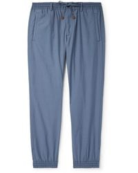 Slowear - Teknosartorial Slim-Fit Tapered Cotton-Blend Poplin Drawstring Trousers - Lyst