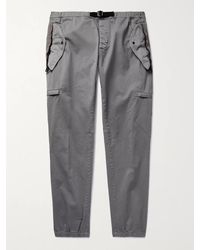 Moncler - Tapered Belted Shell-trimmed Stretch-cotton Twill Cargo Trousers - Lyst
