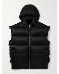 Rick Owens - Lido Oversized Shearling-Trimmed Quilted Nylon Hooded Down Gilet - Lyst