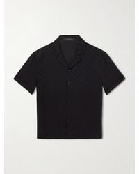 Gucci - Slim-Fit Camp-Collar Logo-Jacquard Silk Shirt - Lyst