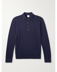 Eleventy - Schmal geschnittener Pullover aus einer Baumwoll-Kaschmirmischung mit Polokragen - Lyst