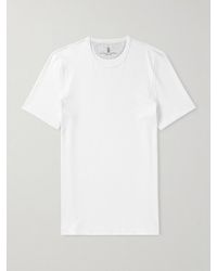 Brunello Cucinelli - Ribbed Jersey T-Shirt - Lyst