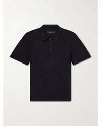 Rag & Bone - Harvey Ribbed Cotton-Blend Polo Shirt - Lyst