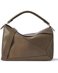Loewe - Puzzle Edge Large Logo-Debossed Full-Grain Leather Messenger Bag - Lyst